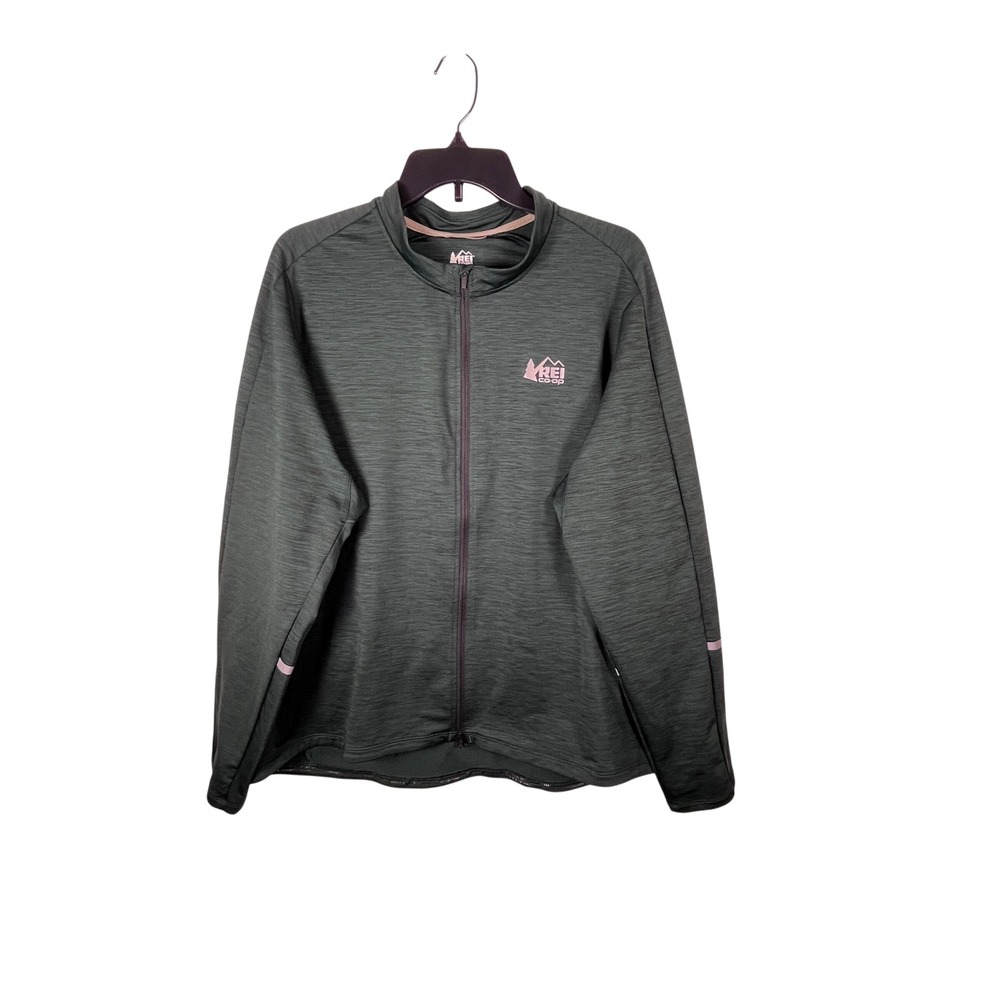 REI Co-op Junction Full Zip Cycling Jersey Men 2XL Green Pockets Active Outdoor
